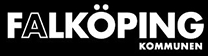 Falköpings kommuns logotyp i vitt